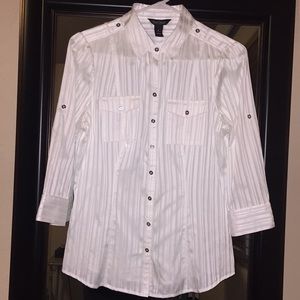 White House/ Black Market button blouse sz 8